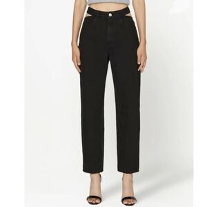 Frame Le High 'N' Tight Straight Cut Out High Rise Non Stretch Black 30 NWT